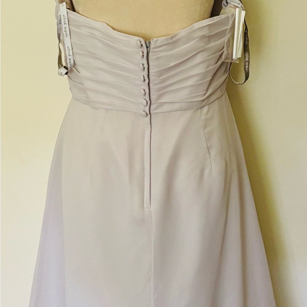 NWT Alfred Angelo Sz 14 Light Grey Sweetheart Halter Formal Bridesmaid Dress - Picture 8 of 13